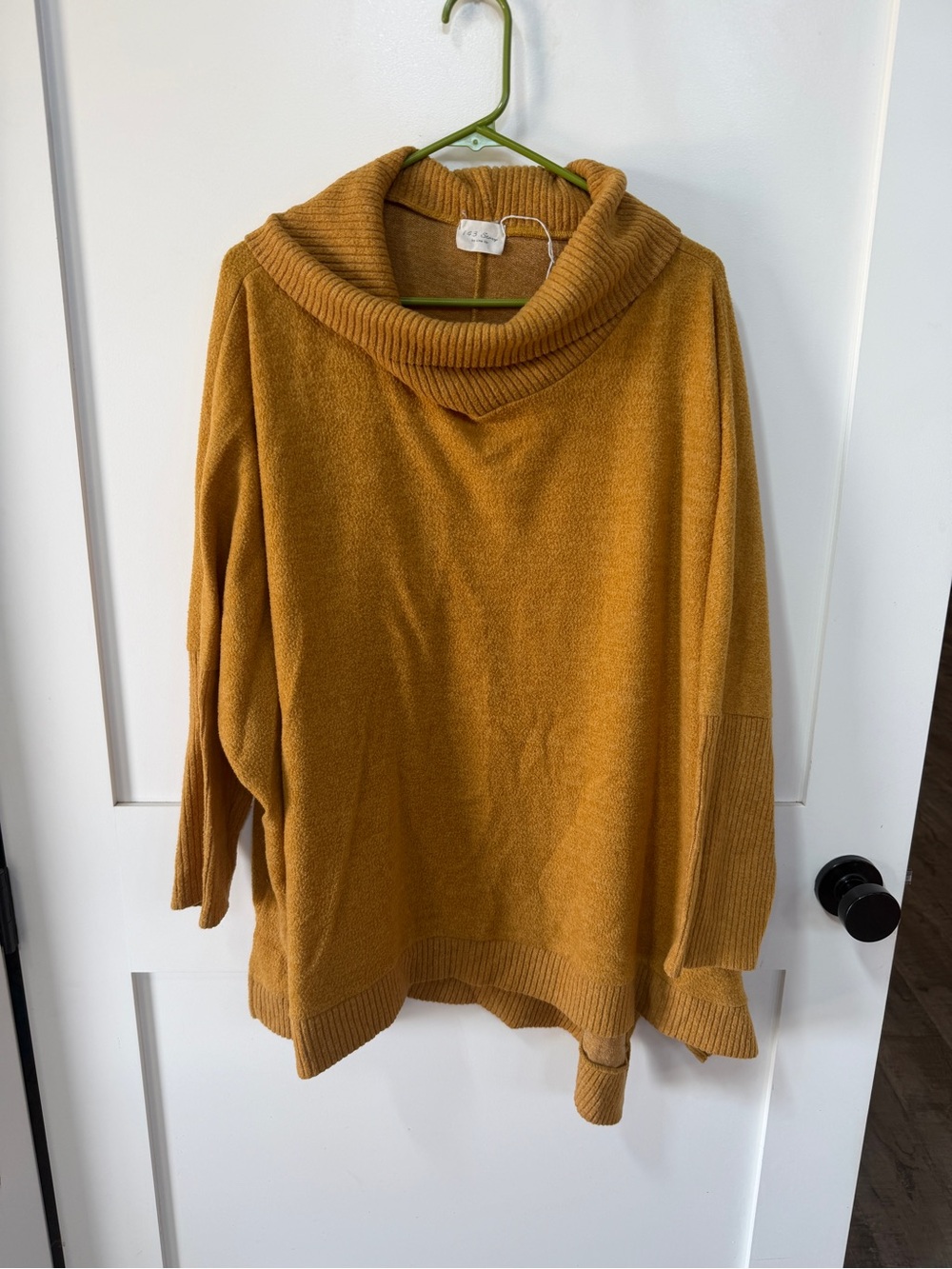 Mustard Cowl Neck Women's Sweater 1X Oversized- 143 Story by Line Up